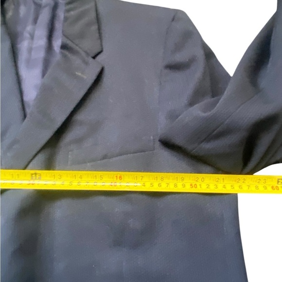 Vintage Yateslene Men’s Navy Blazer Jacket Size Tailored England Silk Finish - Picture 4 of 12